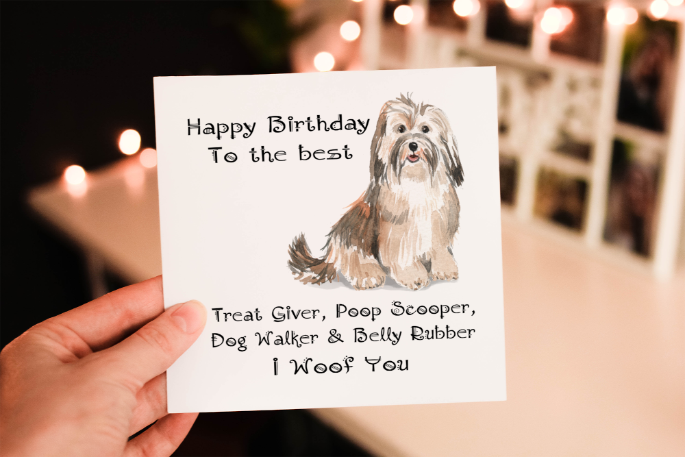 Havanese Dog Birthday Card, Dog Birthday Card, Personalized Card - Click Image to Close